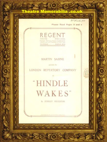 London Regent Theatre – Hindle Wakes – 1927