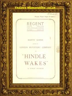 London Regent Theatre – Hindle Wakes – 1927