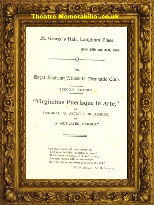 London Royal Academy - St Georges Hall - Virginbus - 1894