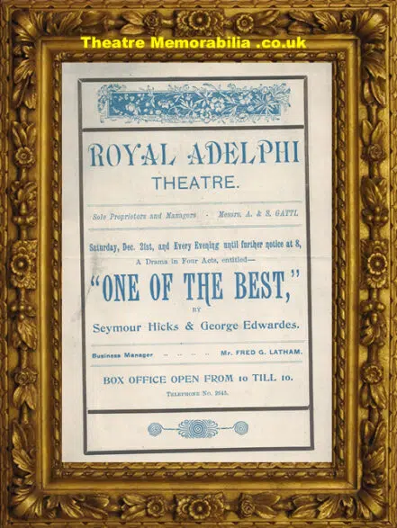 London Royal Adelphi Theatre – One Of The Best – 1896