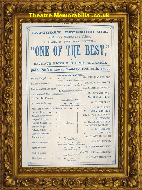 London Royal Adelphi Theatre - One Of The Best - 1896