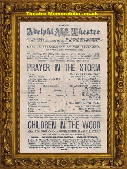 London Royal Adelphi Theatre – Prayer In The Storm – 1875