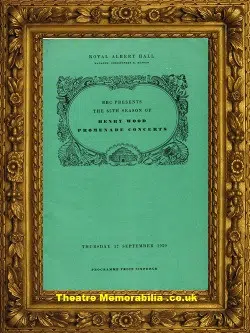 London Royal Albert Hall – Henry Wood Prom Concert – 1959