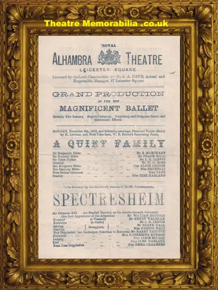 London Royal Alhambra Theatre – Flower Queen – c 1875