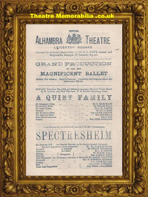 London Royal Alhambra Theatre - Flower Queen - c 1875