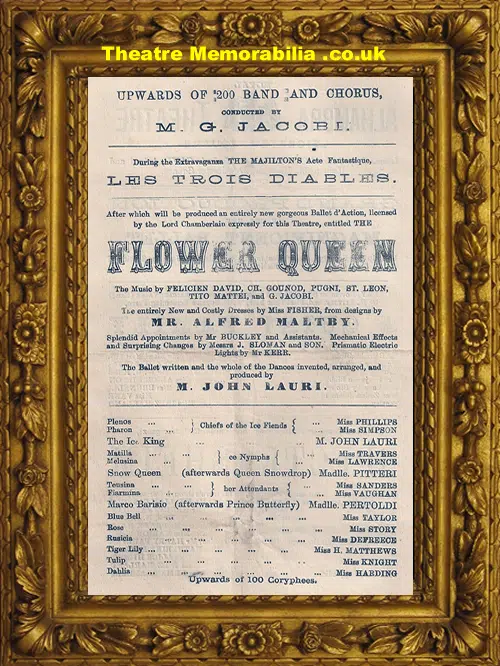 London Royal Alhambra Theatre - Flower Queen - c 1875