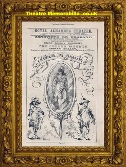 London Royal Alhambra Theatre – Genevieve Brabant – 1878