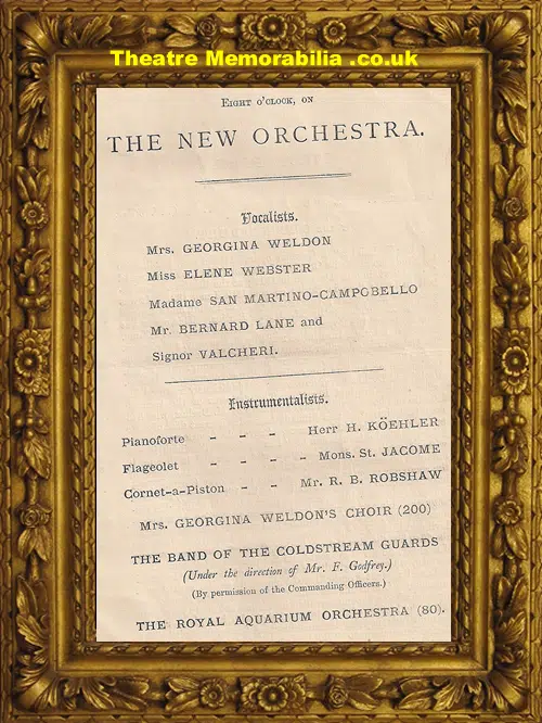 London Royal Aquarium - Promenade Concert - 1880