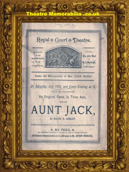 London Royal Court Theatre – Aunt Jack – 1890