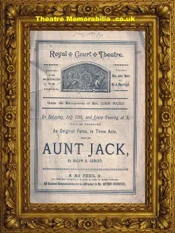London Royal Court Theatre – Aunt Jack – 1890