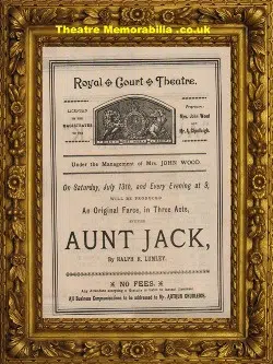 London Royal Court Theatre – Aunt Jack – 1890s