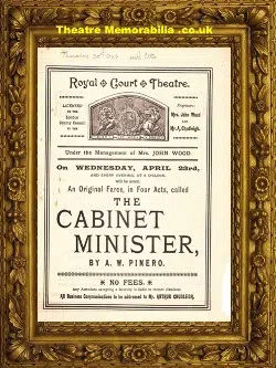 London Royal Court Theatre – Cabinet Minister – 1890