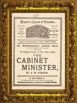 London Royal Court Theatre – Cabinet Minister – 1890