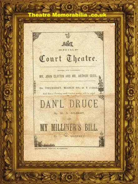 London Royal Court Theatre – Dan’L Druce – 1884