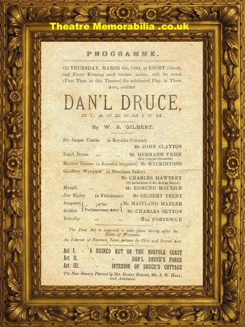 London Royal Court Theatre - Dan'L Druce - 1884