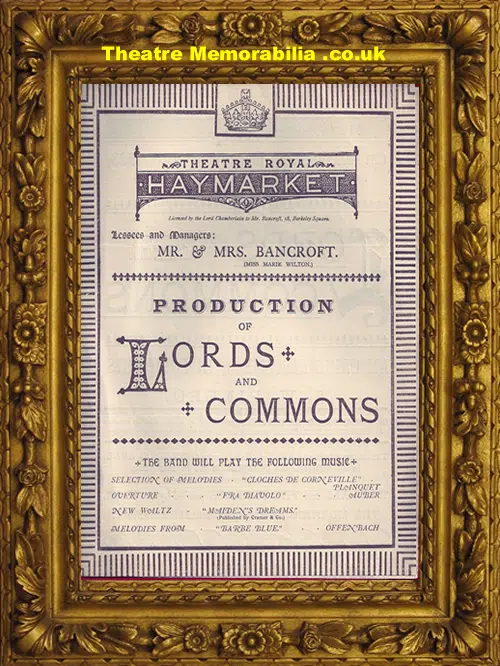 London Royal Court Theatre - Lord And Commons - 1883