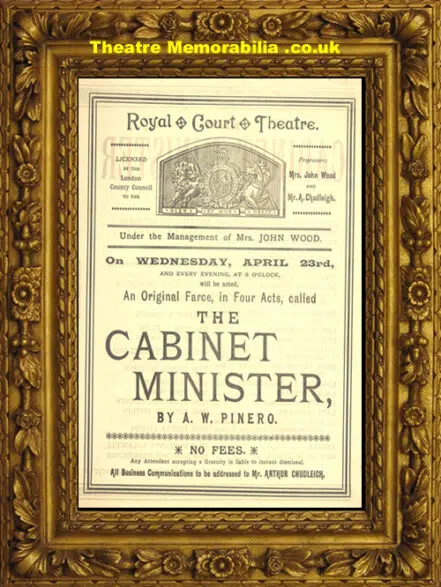 London Royal Court Theatre – The Cabinet Minister – 1890