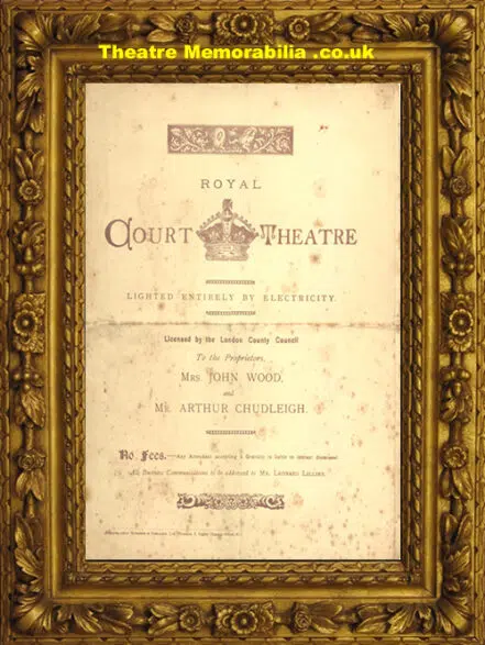 London Royal Court Theatre – The Cabinet Minister – 1890