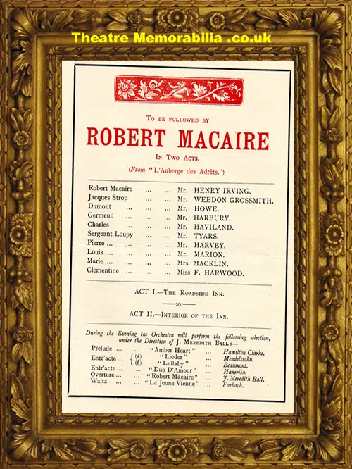 London Royal Lyceum Theatre - Amber Heart - 1888