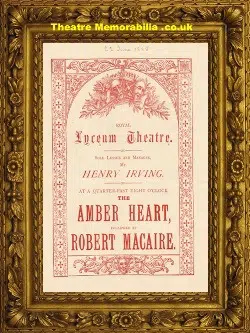 London Royal Lyceum Theatre – Amber Heart – 1888