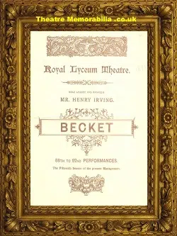 London Royal Lyceum Theatre – Becket – 1893