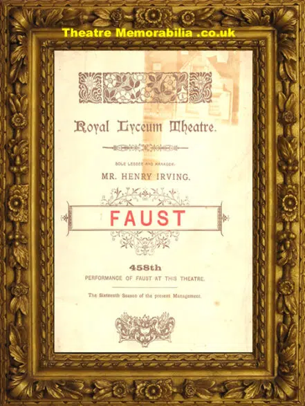 London Royal Lyceum Theatre – Faust – 1894 – Unusual