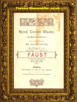 London Royal Lyceum Theatre – Faust – 1894 – Unusual