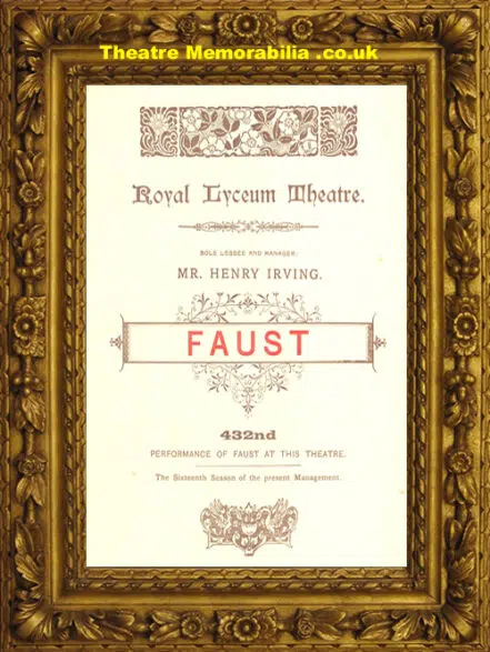 London Royal Lyceum Theatre – Faust – 1894 – Unusual