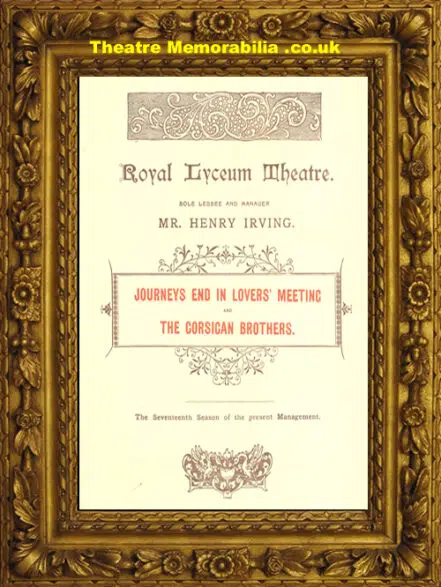 London Royal Lyceum Theatre – Journeys End in Lovers – 1895