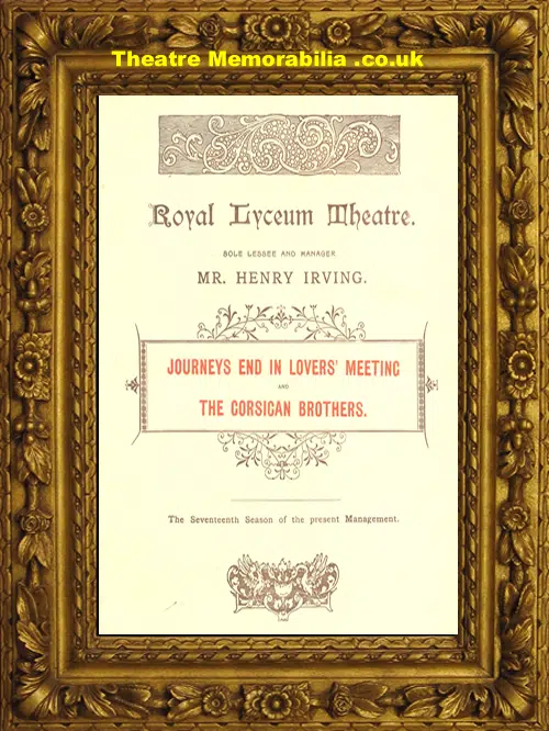 London Royal Lyceum Theatre - Journeys End in Lovers - 1895