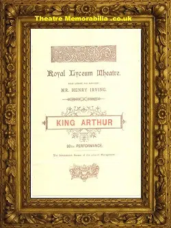 London Royal Lyceum Theatre – King Arthur – 1895 Henry Irving