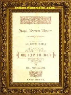 London Royal Lyceum Theatre – King Henry The Eighth – 1892