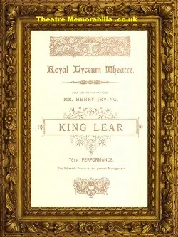 London Royal Lyceum Theatre – King Lear – 1893