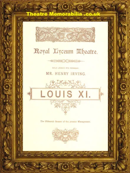 London Royal Lyceum Theatre – Louis X1 – 1893