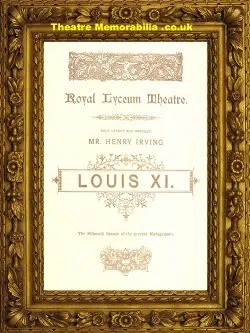London Royal Lyceum Theatre – Louis X1 – 1893