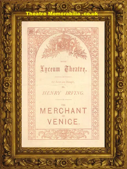 London Royal Lyceum Theatre – Merchant Of Venice – 1879