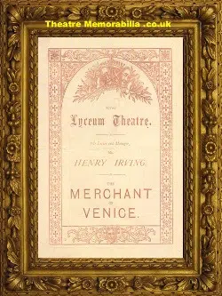 London Royal Lyceum Theatre – Merchant Of Venice – 1879