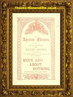 London Royal Lyceum Theatre – Much Ado About Nothing – 1884