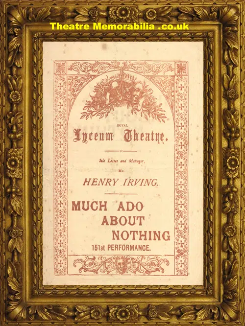 London Royal Lyceum Theatre - Much Ado About Nothing - 1883