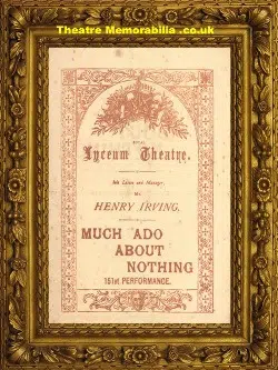London Royal Lyceum Theatre – Much Ado About Nothing – 1883