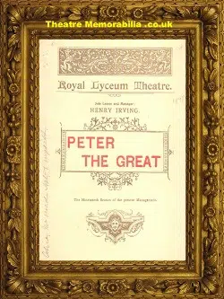 London Royal Lyceum Theatre – Peter The Great – 1898
