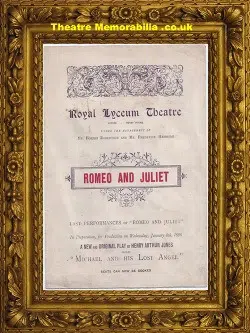 London Royal Lyceum Theatre – Romeo And Juliet – 1896