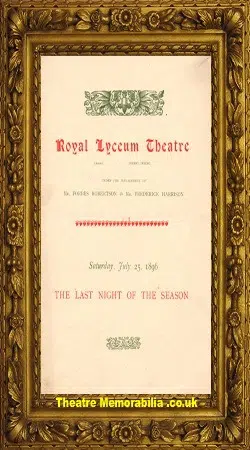 London Royal Lyceum Theatre – School For Scandal – 1896