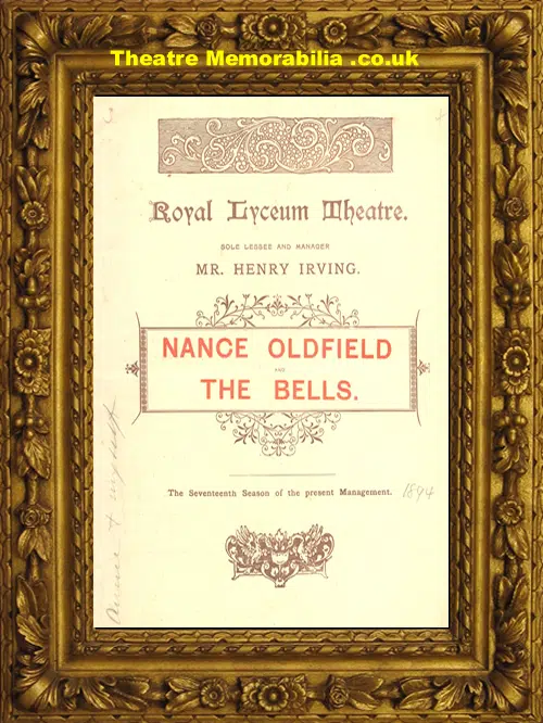 London Royal Lyceum Theatre - The Bells - 1894