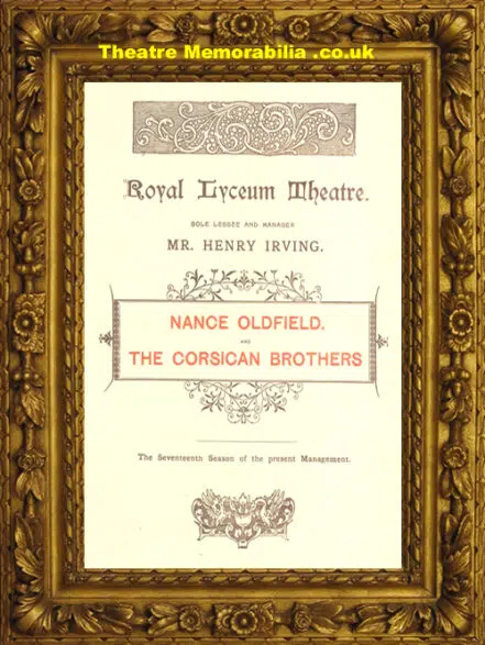 London Royal Lyceum Theatre – The Corsican Brothers 1895