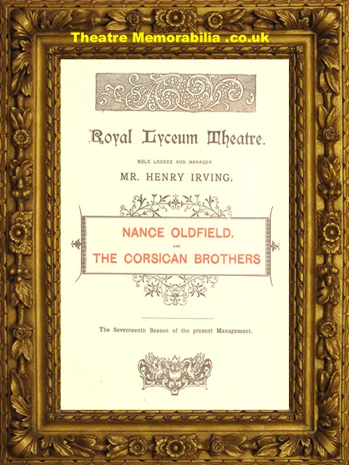 London Royal Lyceum Theatre - The Corsican Brothers 1895