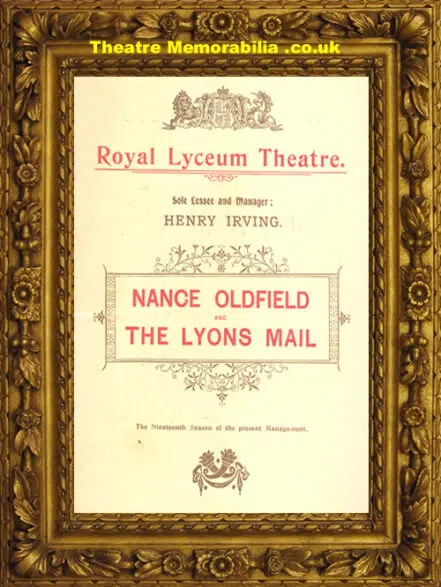 London Royal Lyceum Theatre – The Lyons Mail – 1898