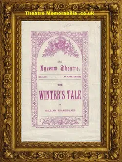 London Royal Lyceum Theatre – The Winters’s Tale – 1888