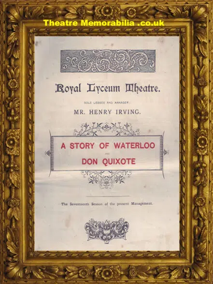 London Royal Lyceum Theatre – Waterloo Don Quixote – 1895