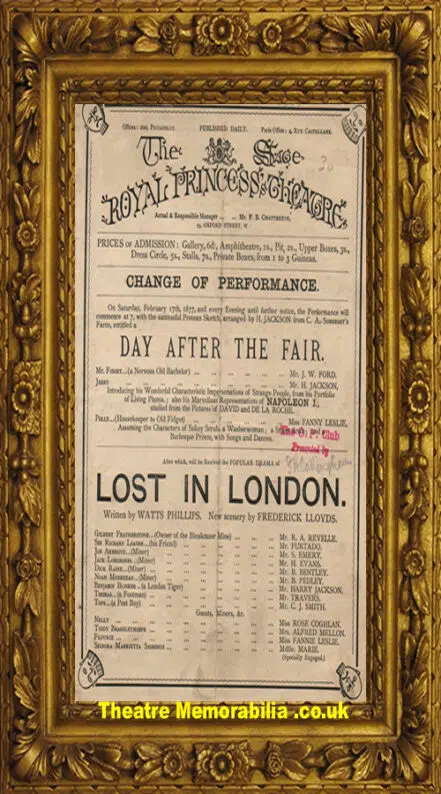 London Royal Princess Theatre – Lost In London – 1877